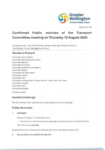 Confirmed Public minutes of the Transport Committee meeting on Thursday 15 August 2024 preview