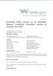 Confirmed Public minutes of the Wellington Regional Leadership Committee meeting on Tuesday 4 June 2024 preview