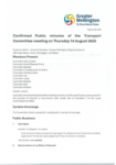 Confirmed Public minutes of the Transport Committee meeting on Thursday 14 August 2025 preview