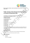 Unconfirmed Public minutes of the Climate Committee meeting on 16 September 2025 preview
